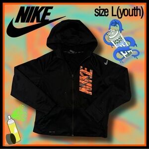 black NIKE unisex HOODIE size L (youth)